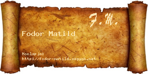 Fodor Matild névjegykártya